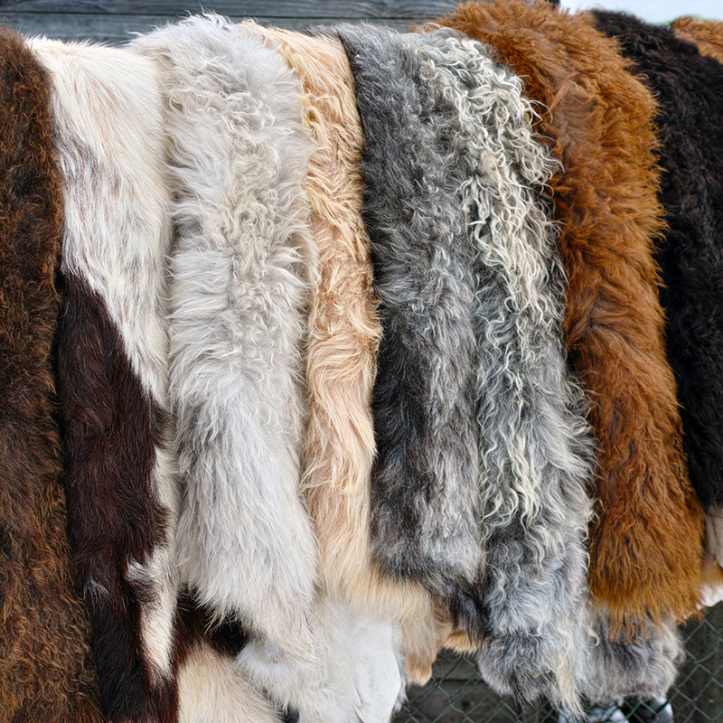 brown, white, and black furs at Loonfeather Leather