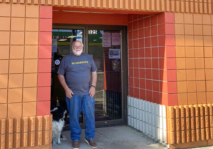 Bruce Dreyer owner of Loonfeather Leather in Bemidji, MN.